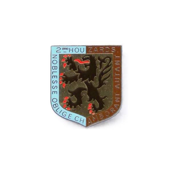 2° Régiment de Hussards , lion noir debout  , résine