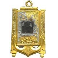 Commando Bergerol , jonque noire, vagues rouge et grenat, estampé, sans attache