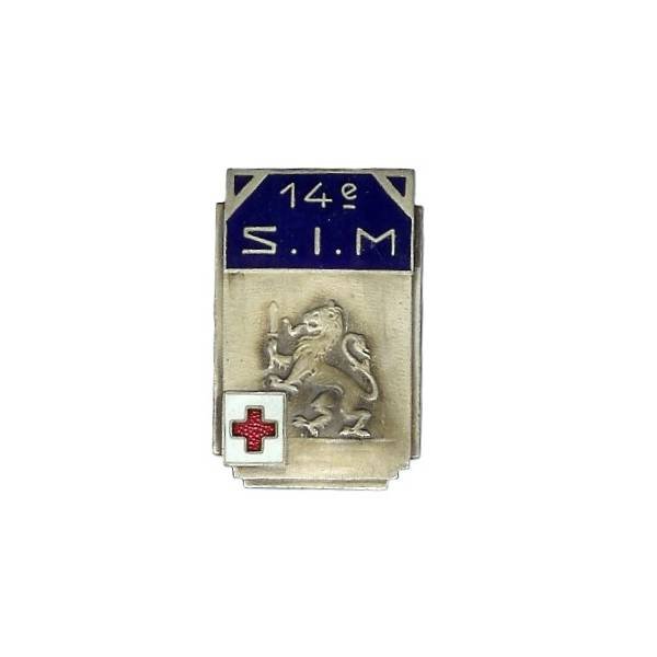 14° Section d'Infirmiers Militaires , Lyon de 1920 à 1940 puis de 1944 à 1946, lion debout armé, dos grenu
