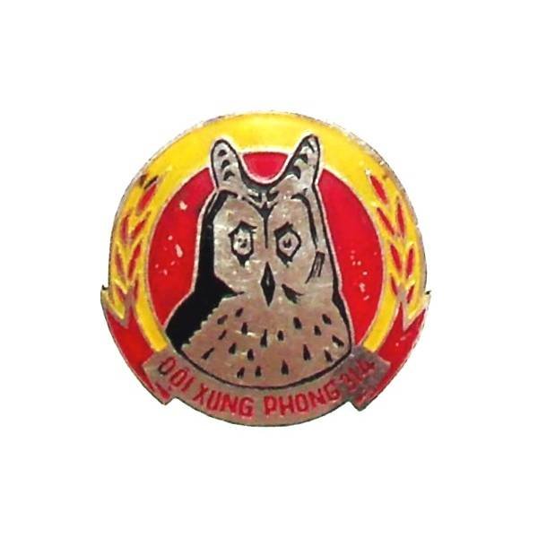 Commando 314 , DOI XUNG PHONG 314, rond, tête de hibou, métal léger chromé peint
