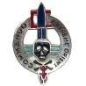 Commando Parachutiste d'Extrême-Orient , tête de mort noire, croix de Lorraine rouge, métal chromé peint