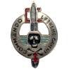 Commando Parachutiste d'Extrême-Orient , tête de mort noire, croix de Lorraine rouge, métal chromé peint