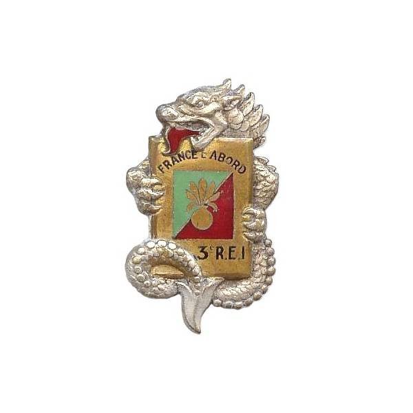 3° Régiment Etranger d'Infanterie en Extrême-Orient , type III, dragon, pointe de l'épingle coupée