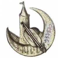 "Afrique" , mosquée dans croissant au blason d'Alger , émail