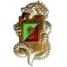 3° Régiment Etranger d'Infanterie en Extrême-Orient , dragon, vert sur rouge, attache ressoudée