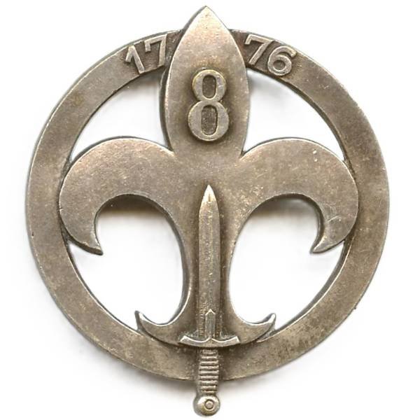 8° Régiment d'Infanterie Motorisé , (Commando de Chasse ?) , 1776, insigne de bérêt