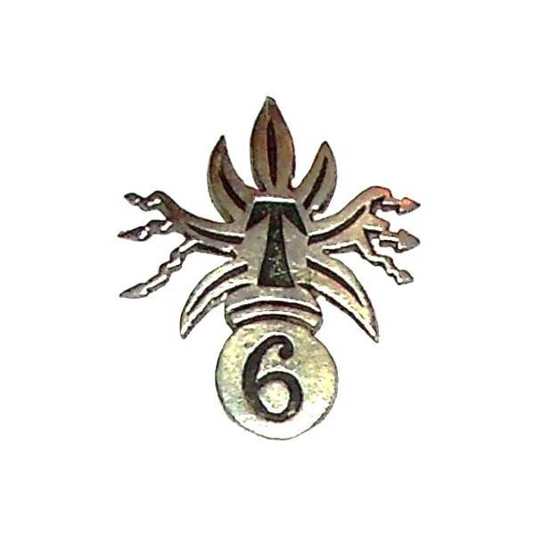 6° REI / Section Transmissions , T et 6 en creux peints en noir, retirage
