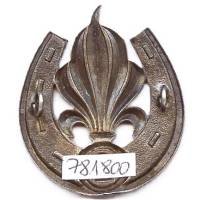 2° Régiment Etranger d'Infanterie , insigne de coiffure, fer à cheval, estampé