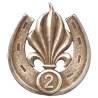 2° Régiment Etranger d'Infanterie , insigne de coiffure, fer à cheval, estampé