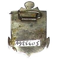 Cdt Bourdais  (canonnière fluviale 1928-45) , métal léger gravé et peint, épingle dans petit ressort