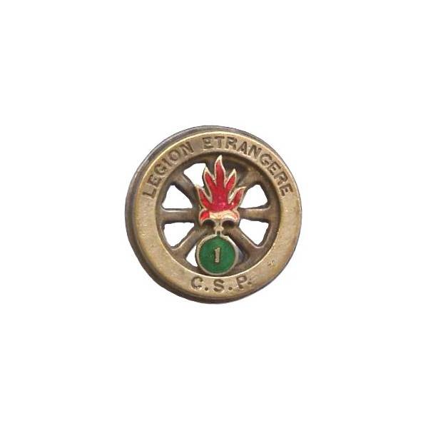 1° Régiment Etranger d'Infanterie / Compagnie de Sapeurs Pionniers , marquage gravé, éclat base de la flamme