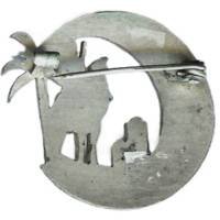 "Tunisie", Méhari blanc vers la gauche, palmier argenté, croissant rouge