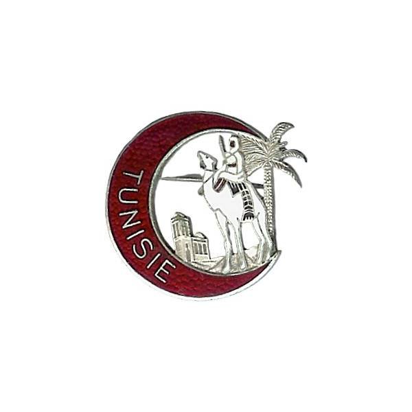 "Tunisie", Méhari blanc vers la gauche, palmier argenté, croissant rouge