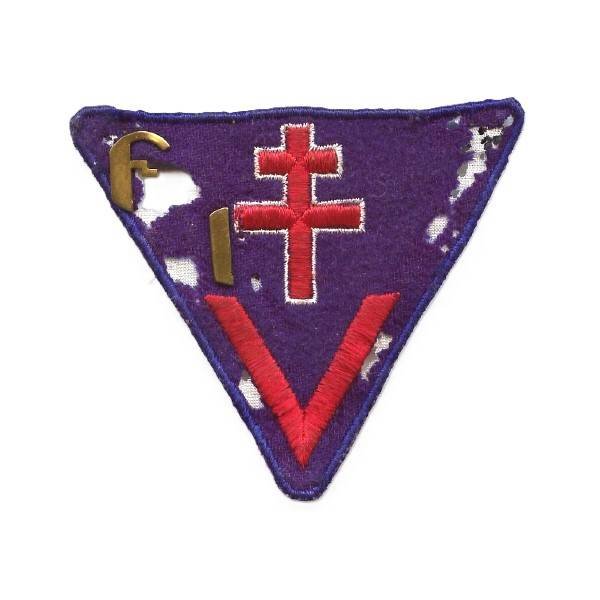 Maquis / Forces Française de I'Intérieur , tissu et lettres métal FFI, manque un F, mité