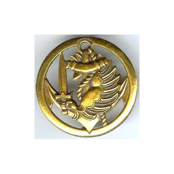 Insigne bérêt paras coloniaux, doré, type 2