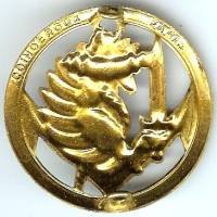 Insigne bérêt paras coloniaux, doré, type 2