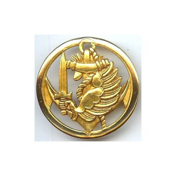 Insigne bérêt paras coloniaux, doré, type 2