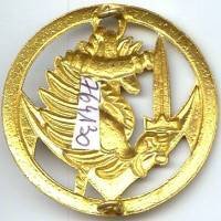 Insigne bérêt paras coloniaux, doré, type 2