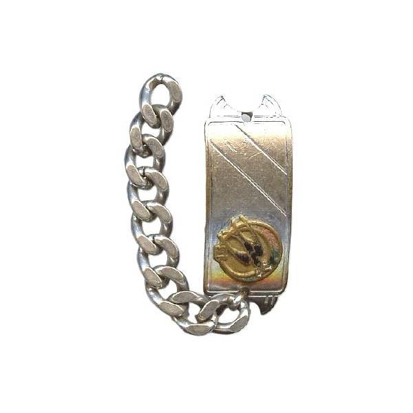 13° Régiment de Tirailleurs Algériens , plaque de bracelet avec gourmette (incomplète), éclat