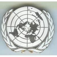 Planisphère blanche ONU, bombé, émail