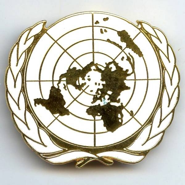 Planisphère blanche ONU, très épais, épingle sécurité