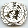 Planisphère blanche ONU, bombé, épingle sécurité abimée