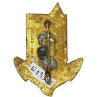 Bataillon de Marche Indochinois , jonque rouge à voile bleue et blanche, attache non d'origine ressoudée