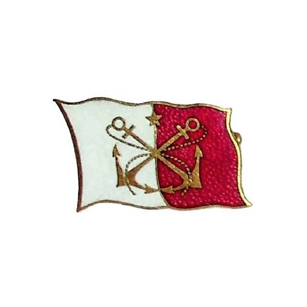 Ecole de Pilotage de Bizerte  1941-42 , ancres croisées dans drapeau blanc / rouge, dos grenu