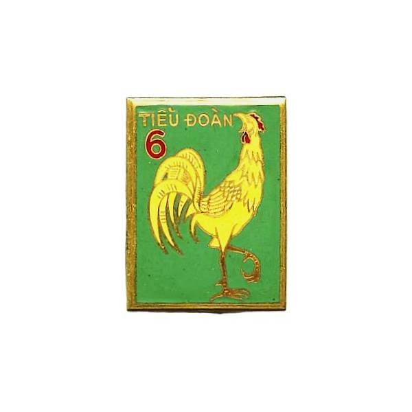 6° TDVN , Bataillon Vietnamien d' Infanterie, coq jaune , 6 à gauche