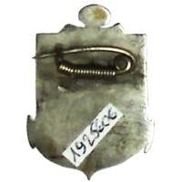 Commandant Bourdais  (canonnière fluviale 1928-45) , métal léger gravé et peint, épingle dans petit ressort