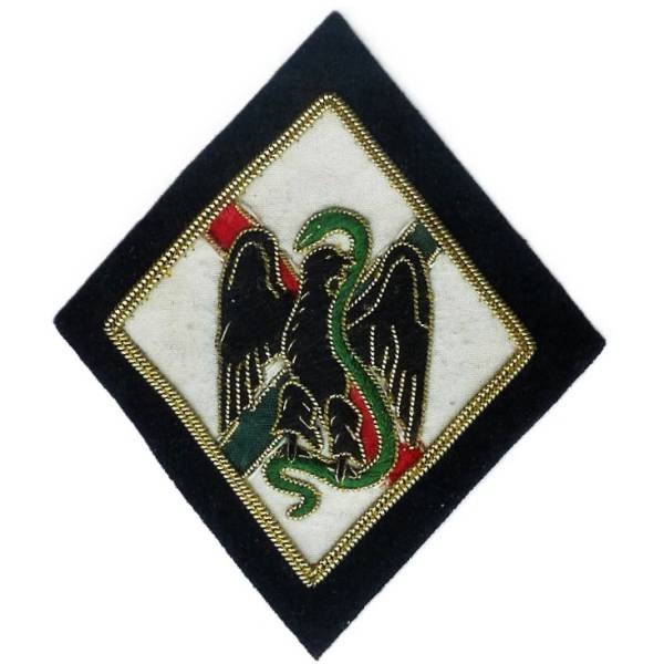 1° Régiment Etranger, tissu brodé canetille 77x90 environ