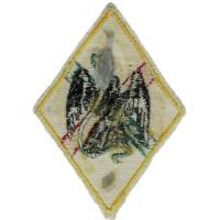 1° Régiment Etranger, tissu brodé 72x105 environ, taché