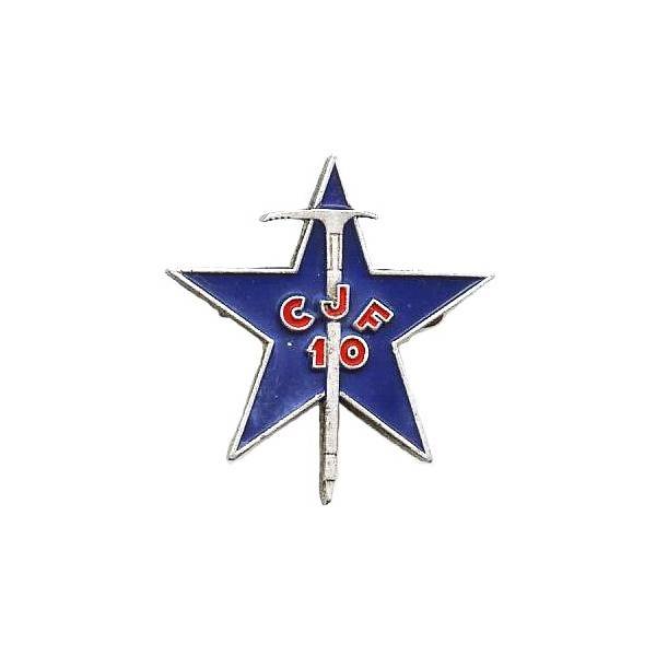 GJF 10 / Section d'Eclaireurs Skieurs , piolet dans une étoile bleue, aluminium peint